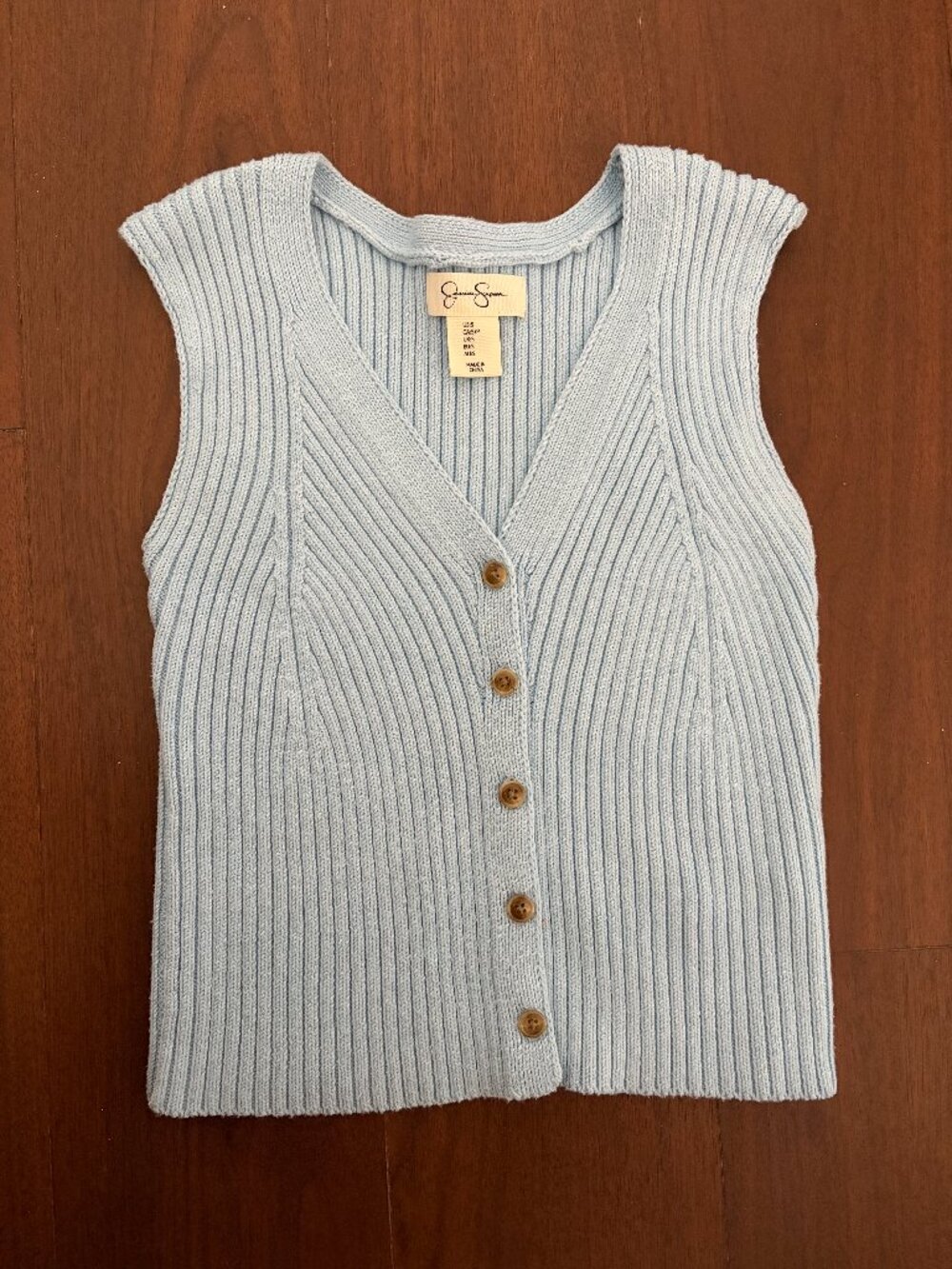 light blue sweater vest